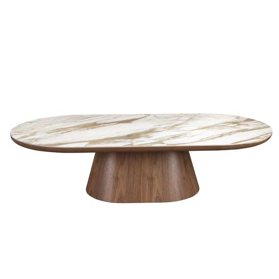 Журнальный стол 2160 из керамики в мраморной отделке и ореха