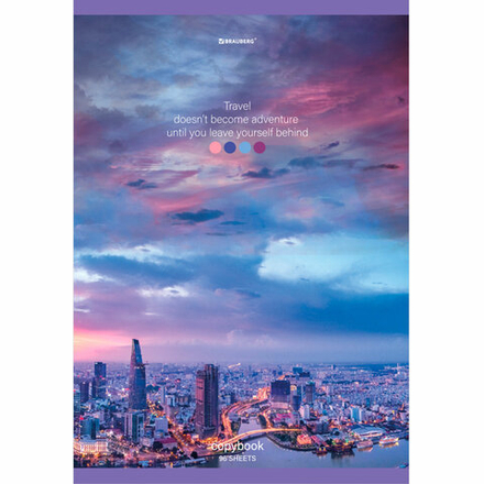 Тетрадь А4, 96 л., BRAUBERG, скоба, клетка, обложка картон, "Journey", 404064, 1шт