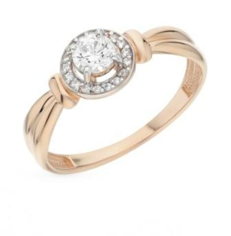 Кольцо из золота с фианитами