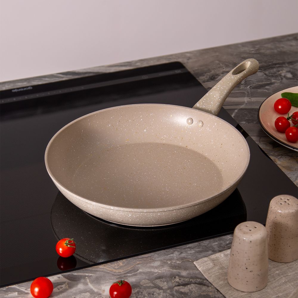 СКОВОРОДА AGNESS С АНТИПРИГАРНЫМ ПОКРЫТИЕМ "LATTE", 28Х5,5СМ