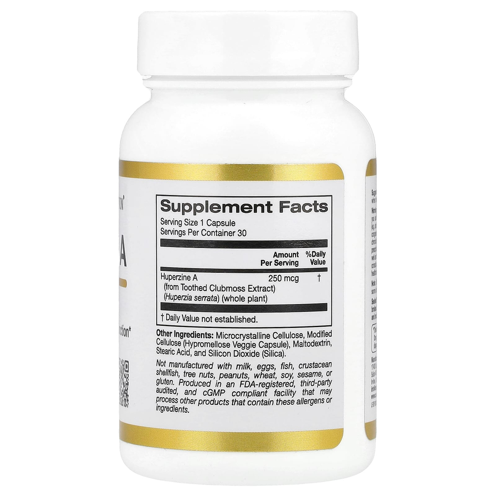 California Gold Nutrition, гуперзин А, 250 мкг, 30 растительных капсул