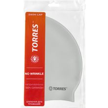 Шапочка для плавания TORRES No Wrinkle, SW-12203SV, серебристый, силикон