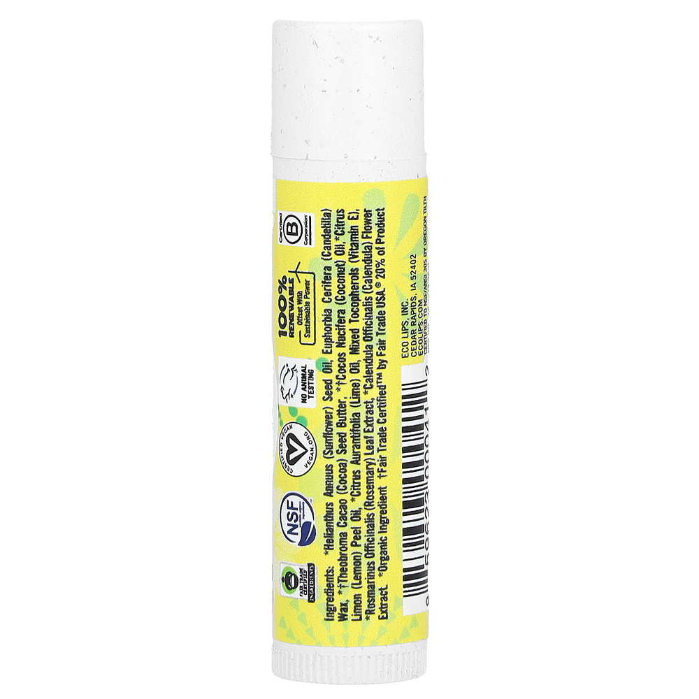 Eco Lips, Bee Free, веганский бальзам для губ, лимон и лайм, 4,25 г (0,15 унции)