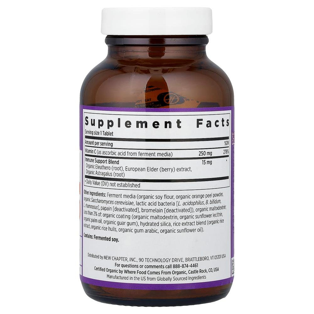New Chapter, ферментированный витамин C, 60 веганских таблеток