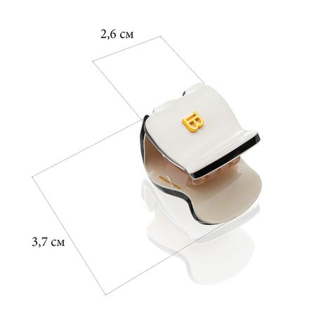 Balmain Hair Couture Краб бело-черный размер XS Cellulose Acetate Pince a Cheveux Extra Small White/Black