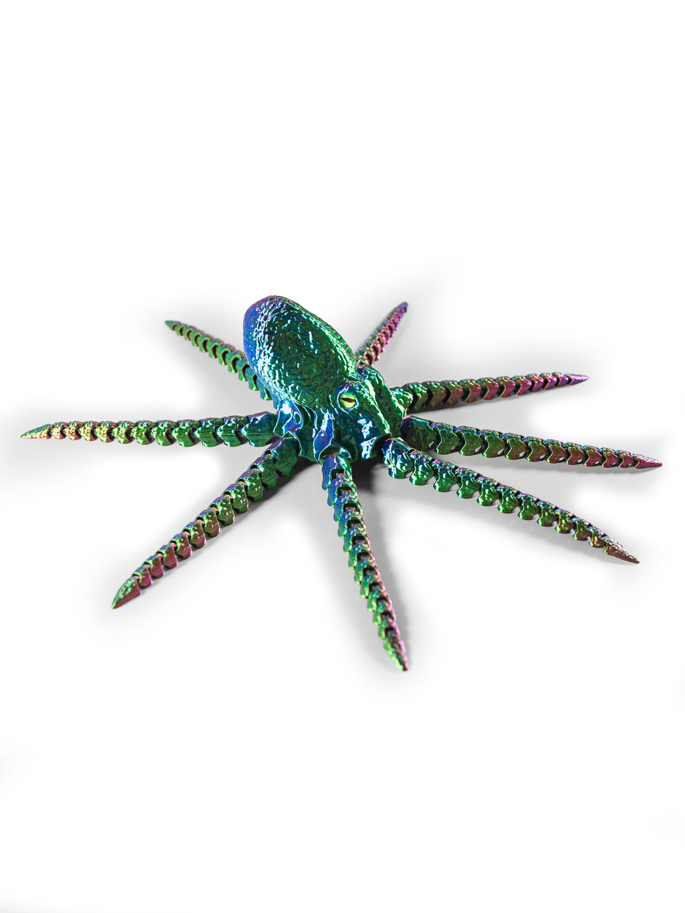 Осьминог гибкая игрушка антистресс, 3D печать, красно-сине-зеленый