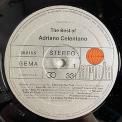 Винтажная виниловая пластинка LP Adriano Celentano The Best Of (Germany 1979)