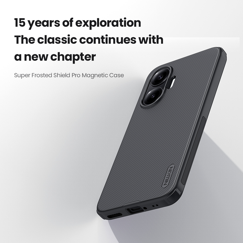 Чехол усиленный от Nillkin c встроенным магнитом для Xiaomi Poco F7, серия Super Frosted Shield Pro Magnetic Case