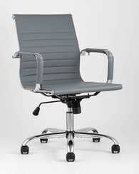 Компьютерное кресло TopChairs City S офисное серое, обивка экокожа, механизм качания и регулировки по высоте