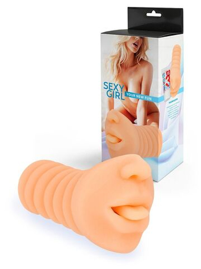 Телесный мастурбатор в виде сексуального ротика (Цвет: телесный)