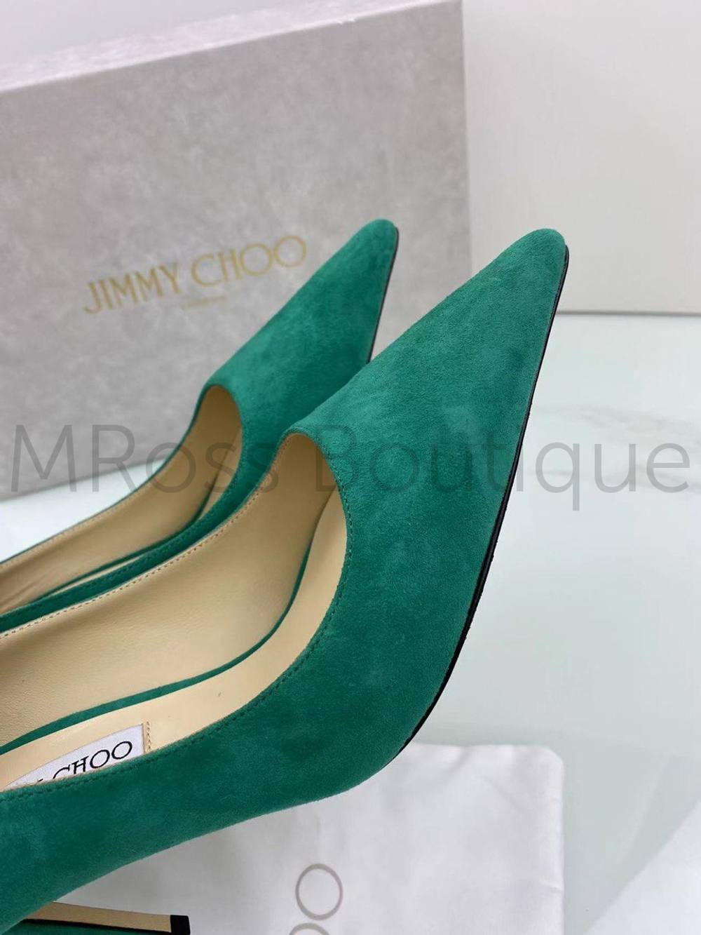 Зеленые замшевые туфли-лодочки Love 85 Jimmy Choo