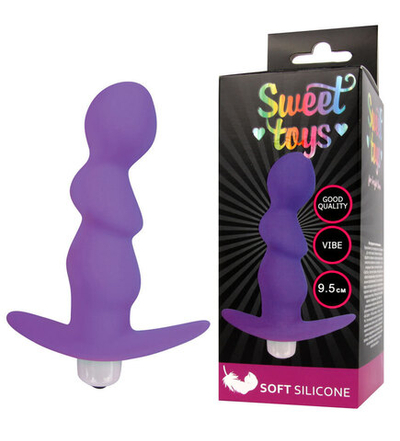 Анальная втулка с вибрацией Sweet Toys фиолетовая 9,5 см