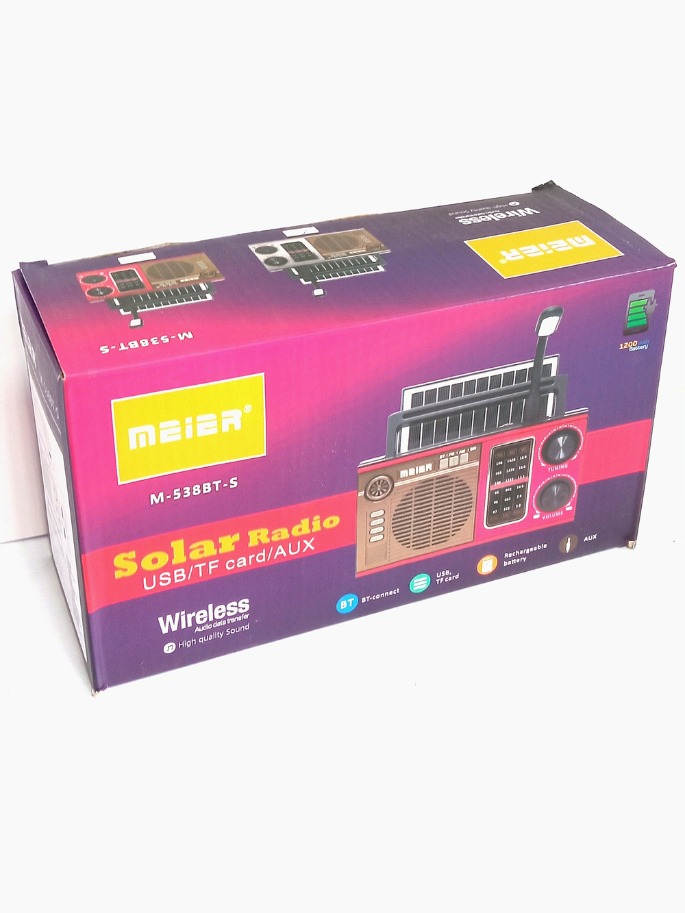 Радиоприемник Meier M-538BT-S+MP3 плеер Solar panel