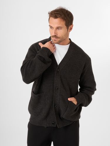 Графитовый кардиган с разрывами QWE