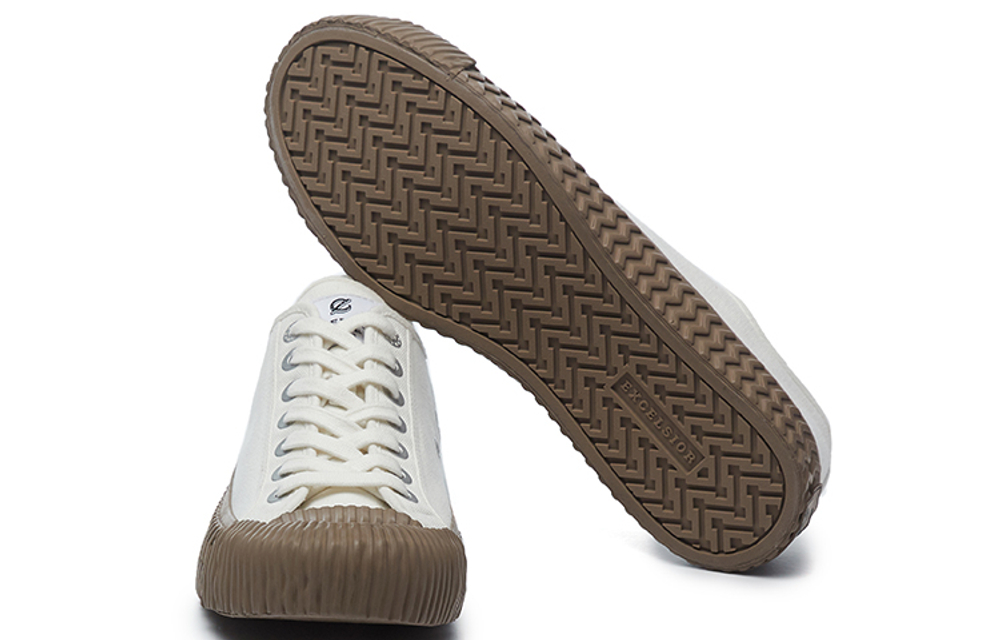 Excelsior Canvas Shoes Unisex Low top Steam White/Coffee