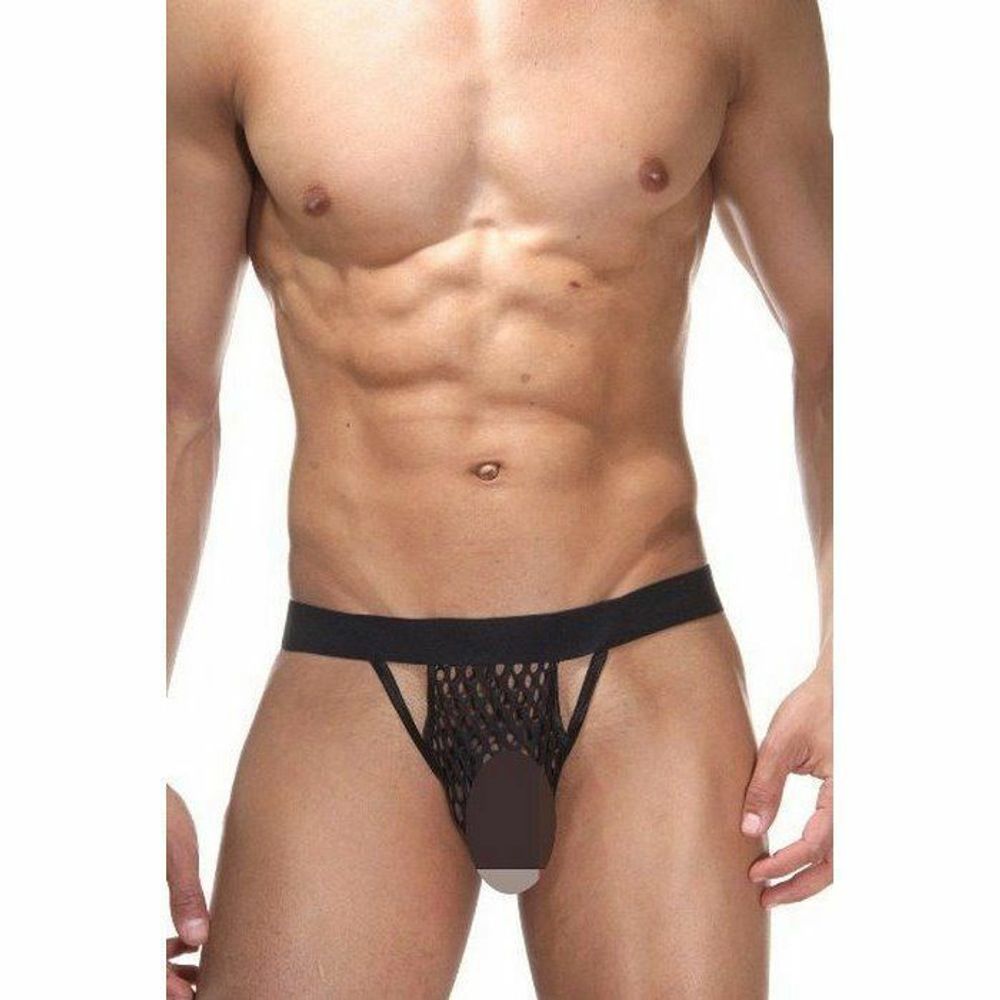 Мужские трусы стринги черные в сетку La Blinque LB15155