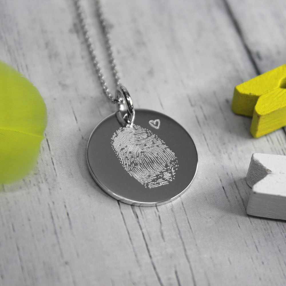 Серебряный кулон подвеска с детским отпечатком пальца на заказ