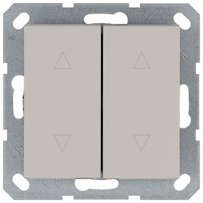 Выключатель двухклавишный для штор 10A 250V~ с накладкой, цвет Тауп