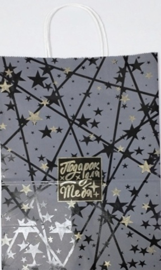 Пакет Крафт 260*150*350 с кр.руч. Подарок