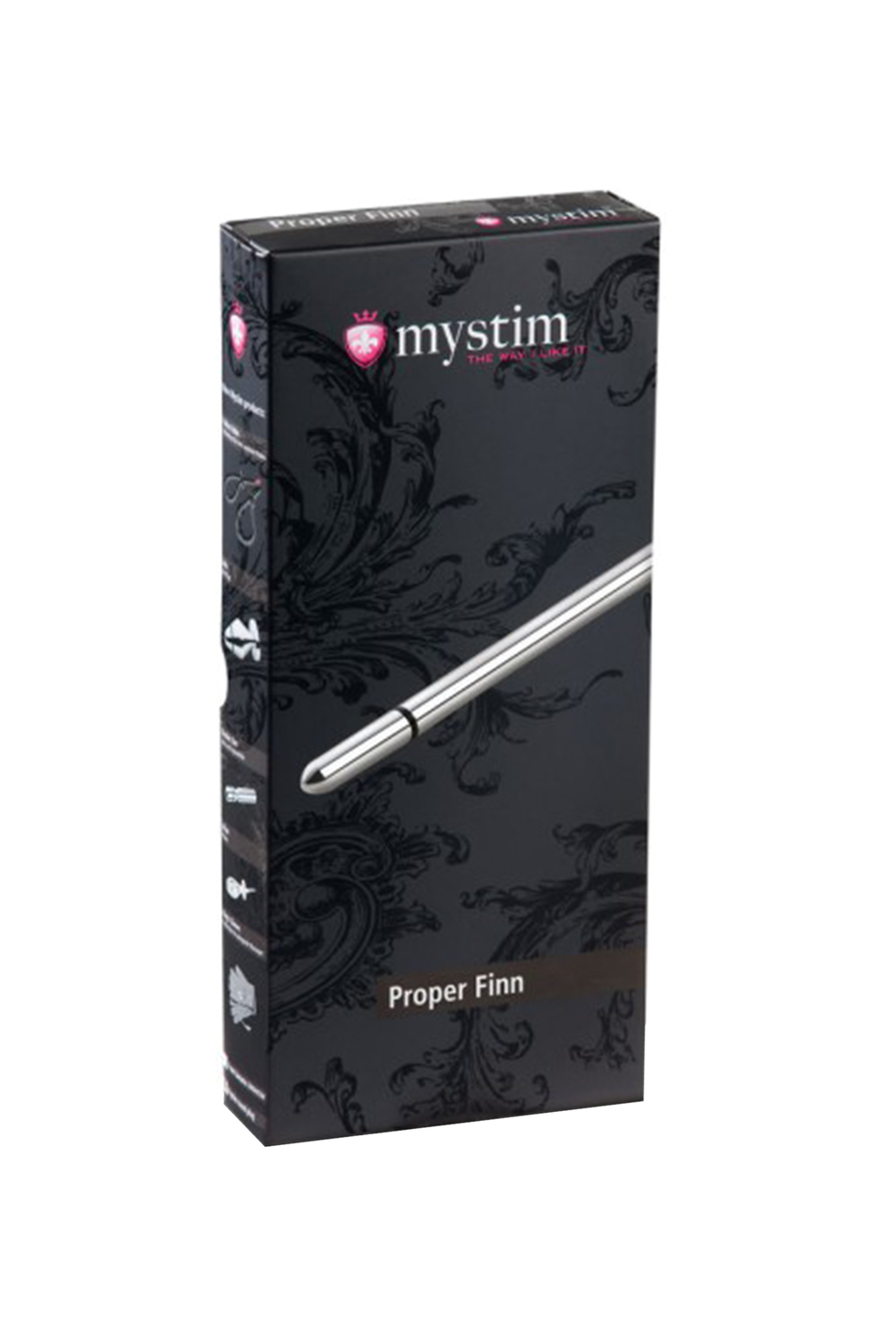 Электростимулятор уретры Mystim Proper Finn, хирургическая сталь, серебряный, 20 см
