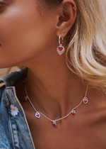 Серьги-трансформеры  «Хати» с розовой ювелирной эмалью