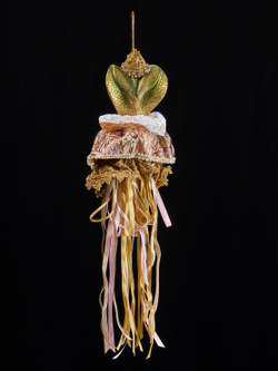 Елочная игрушка Змея 18х41см ChristmasDeLuxe лиловая с золотом