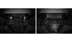Защита радиатора, картера, КПП и РК Rival для Fiat Fullback (V - 2.4D) 2016-н.в./Mitsubishi L200 V (V - 2.4D) 2015-2019 2018-н.в./Mitsubishi Pajero Sport III (V - 2.4D; 3.0) 2016-2021 2021-н.в., сталь 1.8 мм, 4 части, с крепежом, штампованная, K111.4046.3