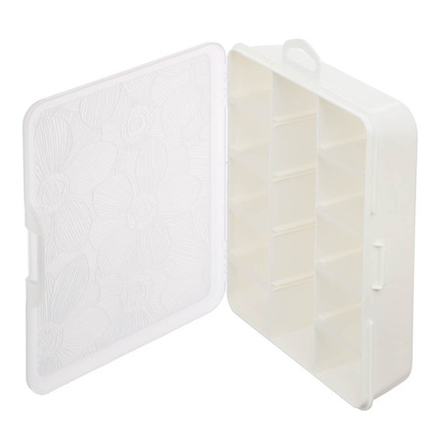 Органайзер для мелочей Keeplex Fiori с разделителями M 19х16х4,5см, пластик, белое облако