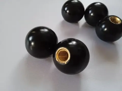 Ручка шар для станка 32мм черная резьба М10 латунная вставка/Комплект из 5 штук