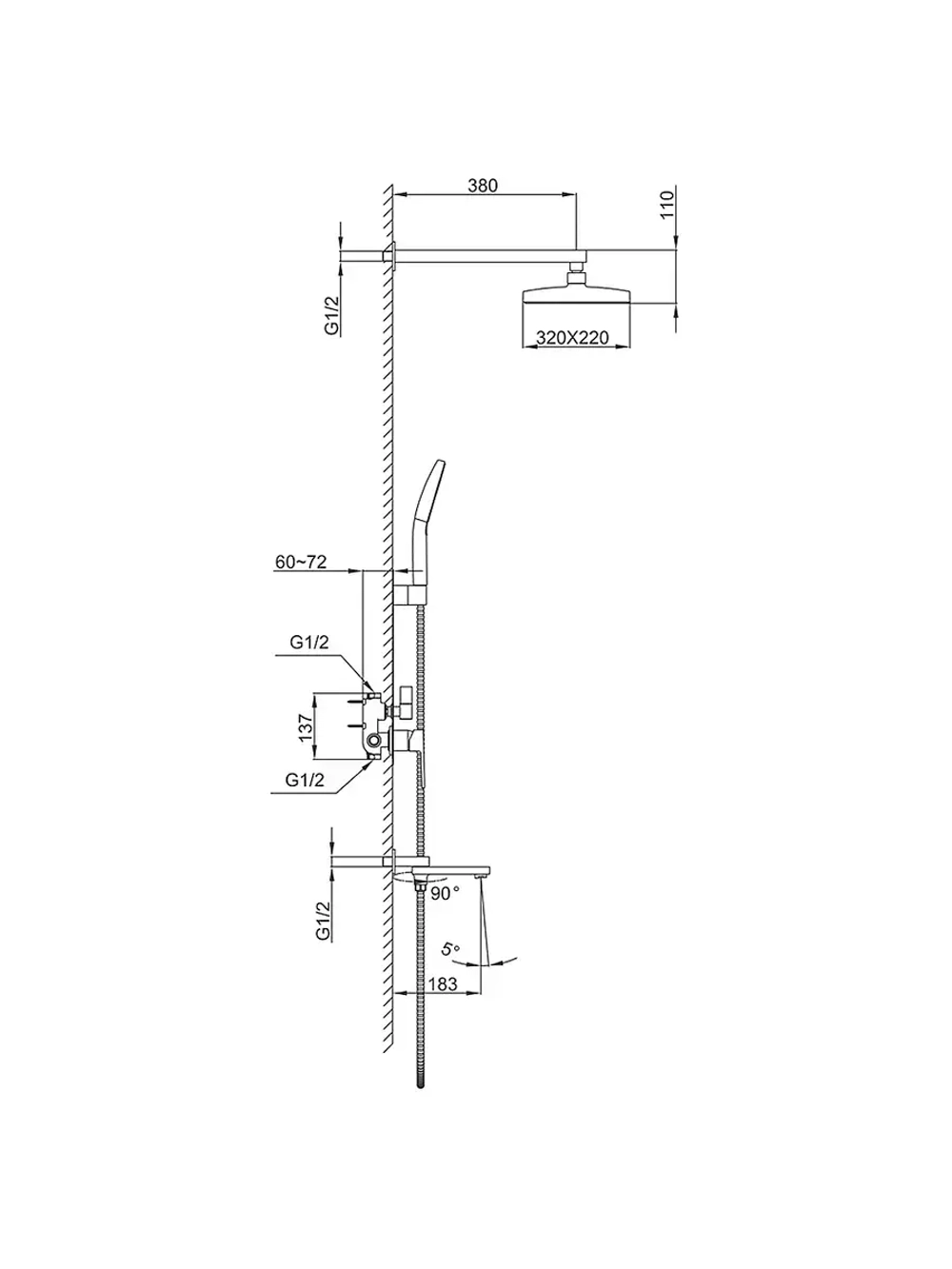 Душевая система скрытого монтажа Frap F7191-6