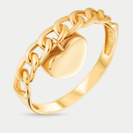 Кольцо женское из желтого золота 585 пробы без вставок (арт. 4132)