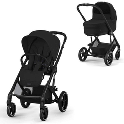 Коляска Cybex Balios S Lux BLK complete Aton B2 Bay Blue 3 в 1 Moon Black с дождевиками