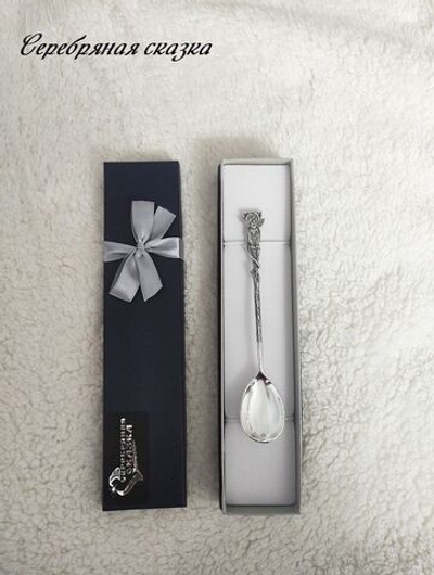 Серебряная чайная ложка "Котик"
