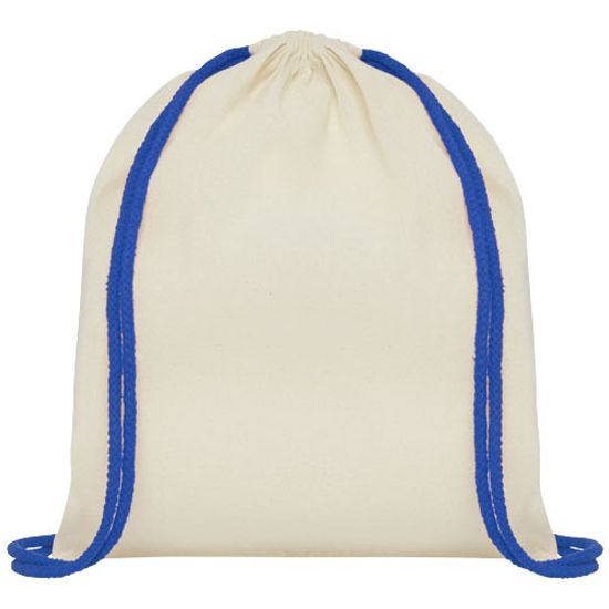 Рюкзак со шнурком Oregon, имеет цветные веревки, изготовлен из хлопка плотностью 100 г/м²