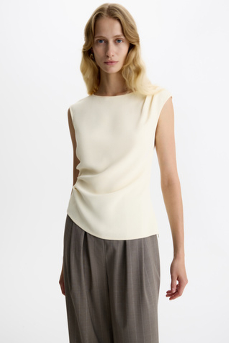 Топ из ацетата с драпировкой