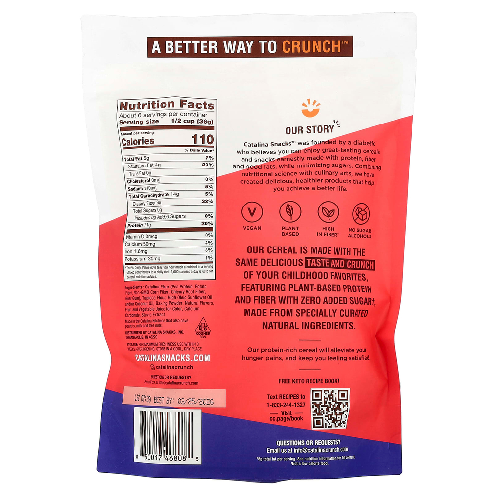 Catalina Crunch, Keto Friendly, фруктовые хлопья, 227 г (8 унций)