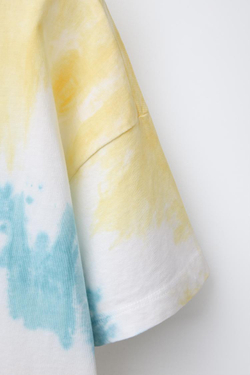 ZARA ФУТБОЛКА С ПРИНТОМ ТАЙ-ДАЙ, РАЗНОЦВЕТНЫЙ