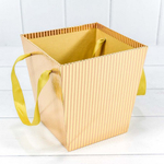 Коробка Ваза для цветов 17х17х18 см с ручками (Золотой)