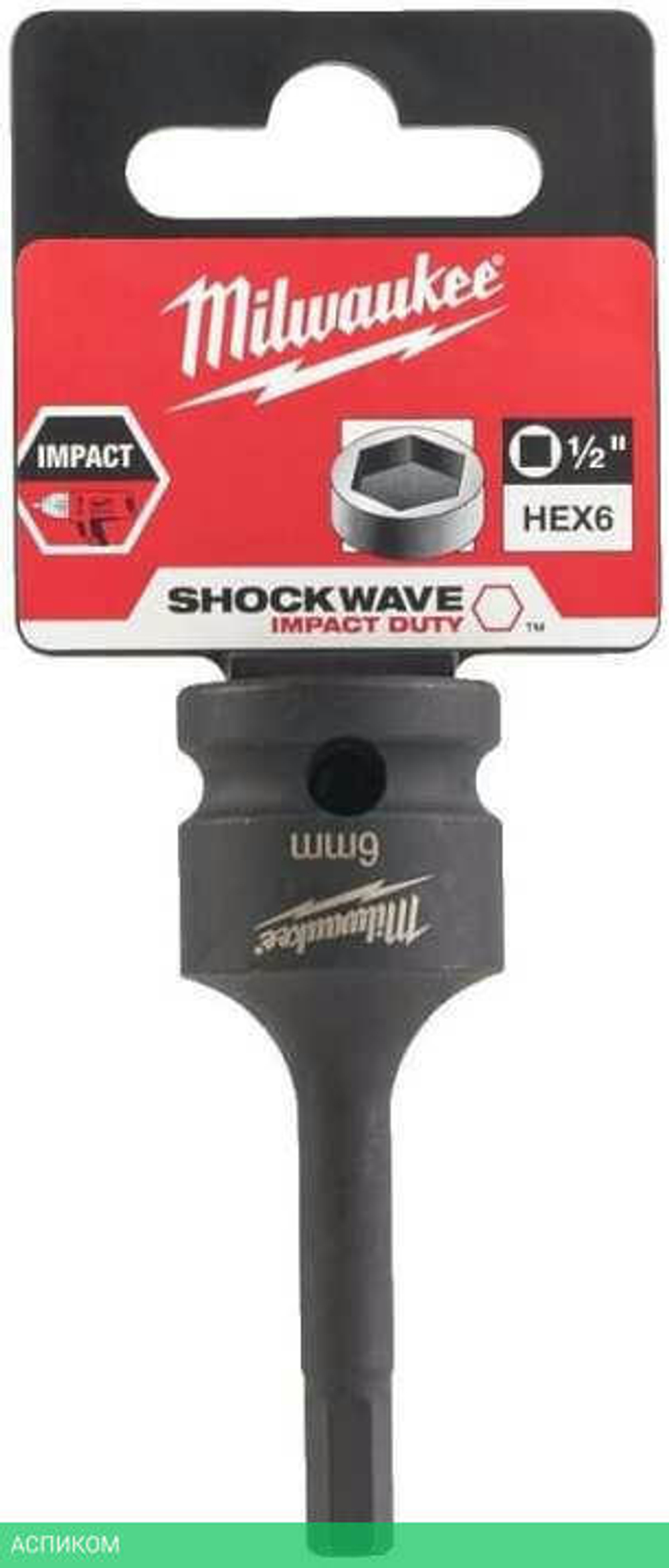 Головка ударная Milwaukee 1/2" Shockwave HEX6 (4932478064)