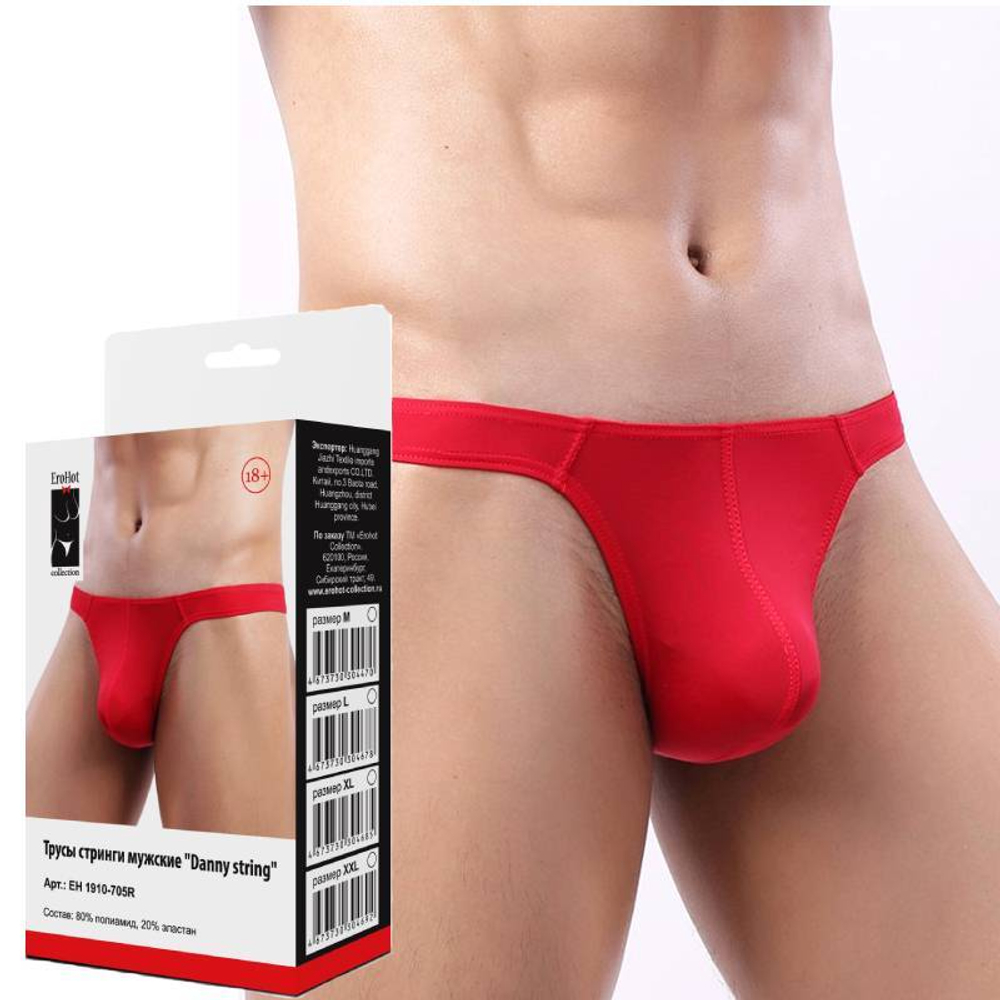 Трусы стринги мужские "Danny string" красные, L