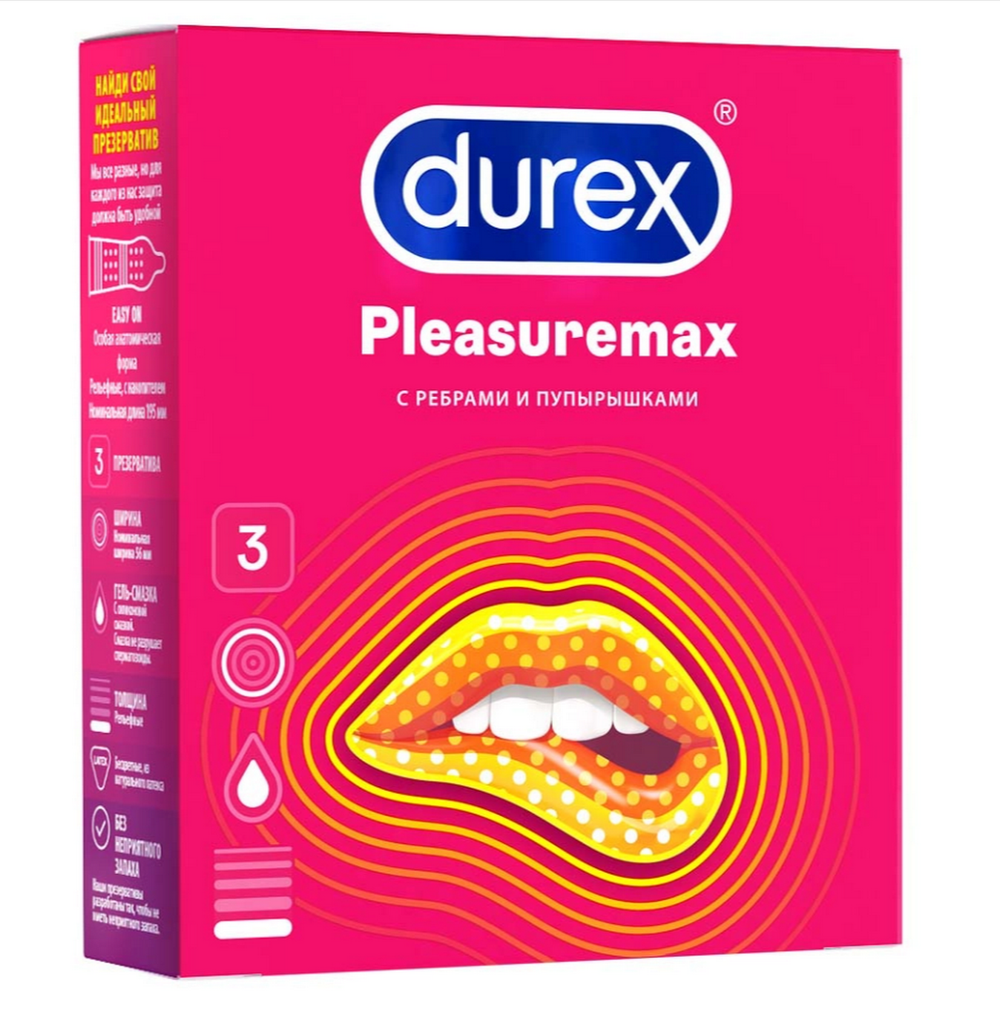 Пр-вы DUREX №3 Pleasuremax Д/продл. удов.