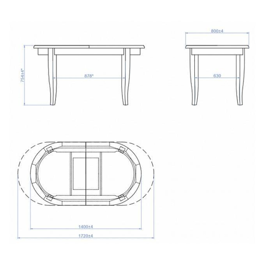 Обеденный стол Кронос 140(172)x80 (орех)