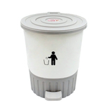 Мусорное ведро с педалью "Круги" 26 лт св.серый-белый