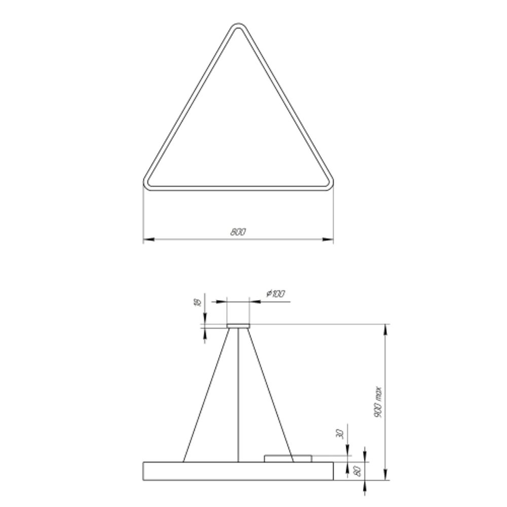 Светильник LED ЭРА Geometria SPO-152-B-40K-048 Delta 48Вт 4000К 3500Лм IP40 800*800*80 черный подвесной | Декоративные светильники Geometria