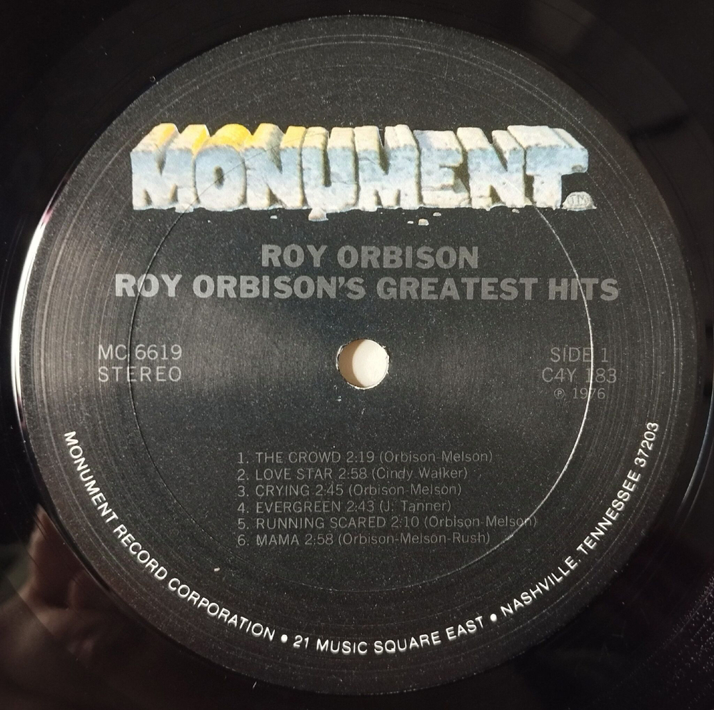 Винтажная виниловая пластинка LP Roy Orbison Greatest Hits (USA 1977)