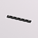 DK2531-WB Встраиваемый светильник SPACE со светодиодом под шпатлевку L126mm 220V 10W 38° 4000К IP20 белый/черный алюминий