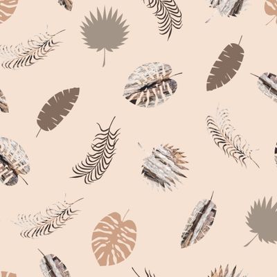 seamless pattern of tropical leaves.