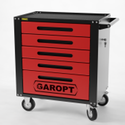 GTS5.blue Тележка инструментальная Garopt 5 ящиков СИНЯЯ, центральный замок, увеличенные колеса, доводчики, GAROPT Серия "Standart"