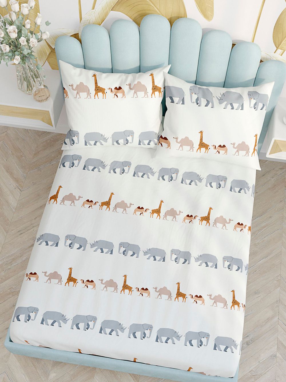 Простынь Сказка "Саванна" 240х215 см, перкаль