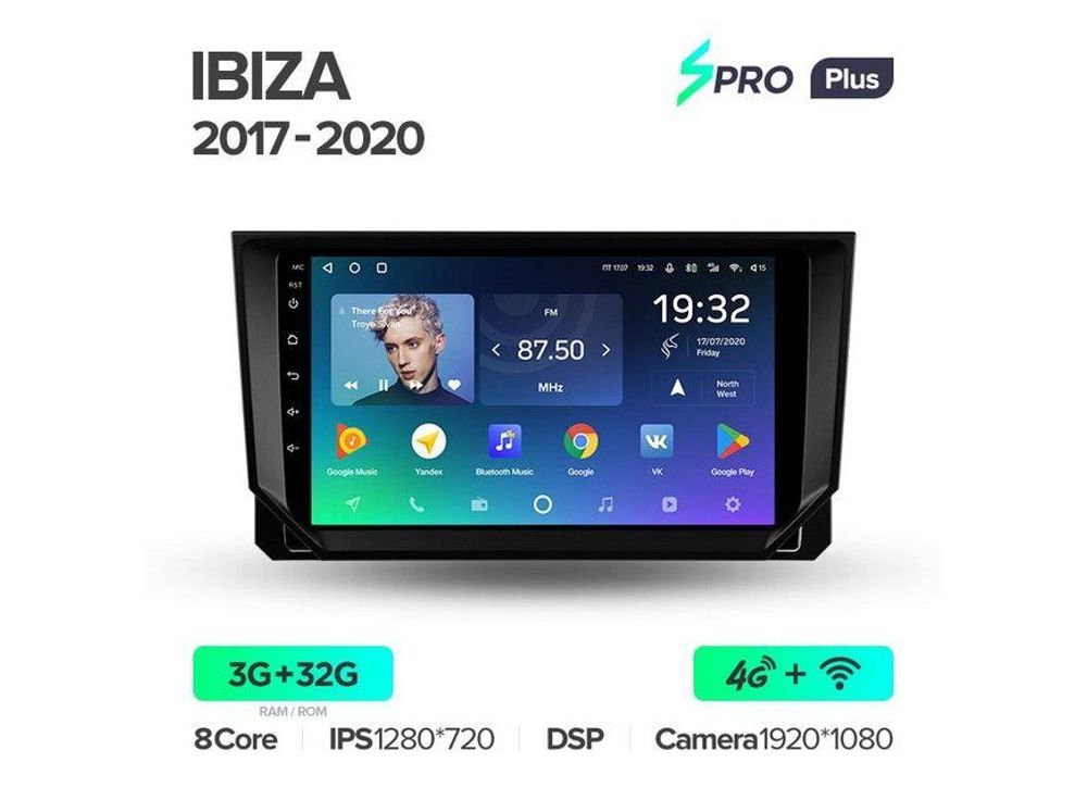 Магнитола Teyes SPRO Plus 3-32 Seat Ibiza 2017 — 2020 9.0&quot;
